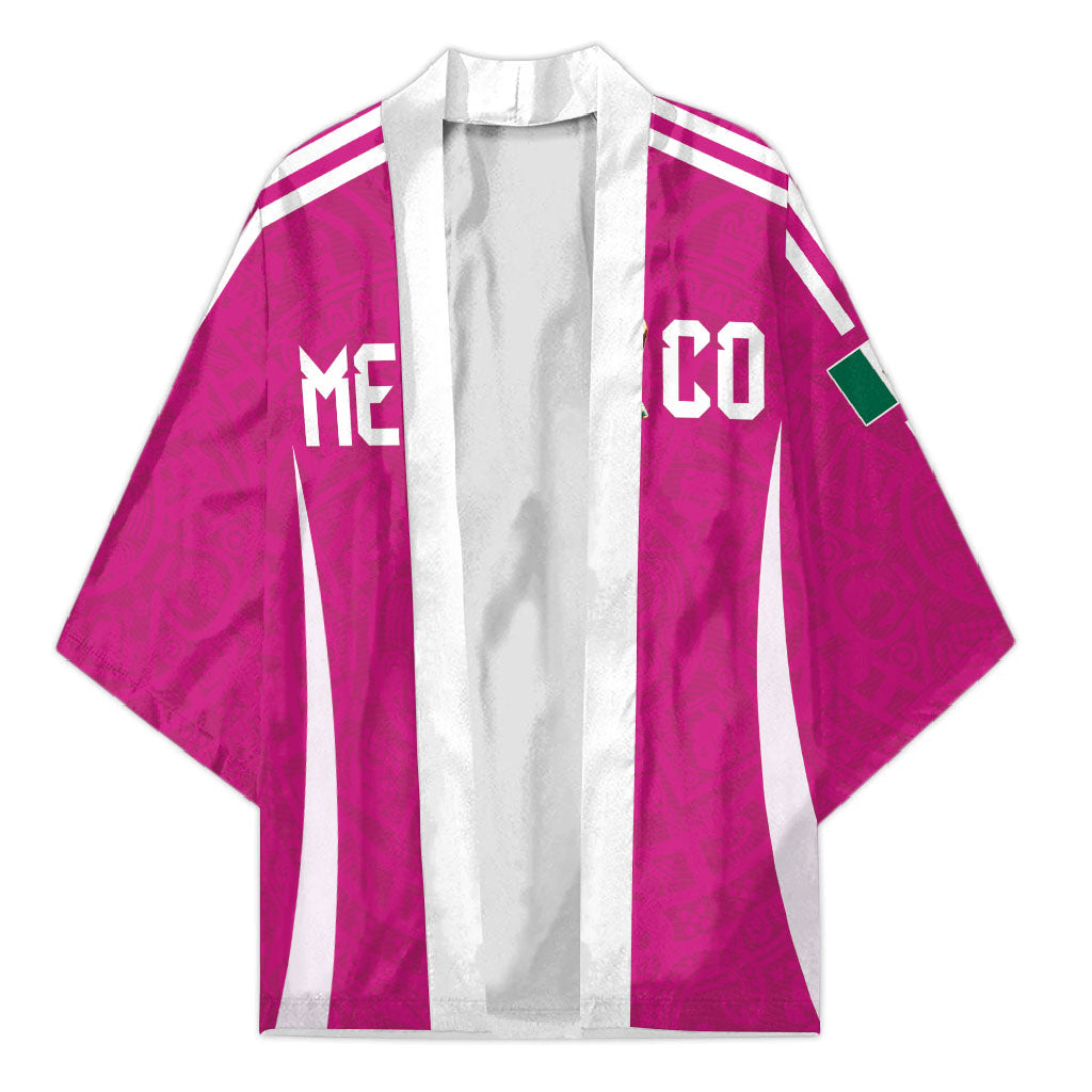 Custom Mexico 2026 Football Pink Kimono Golden Eagle Victory