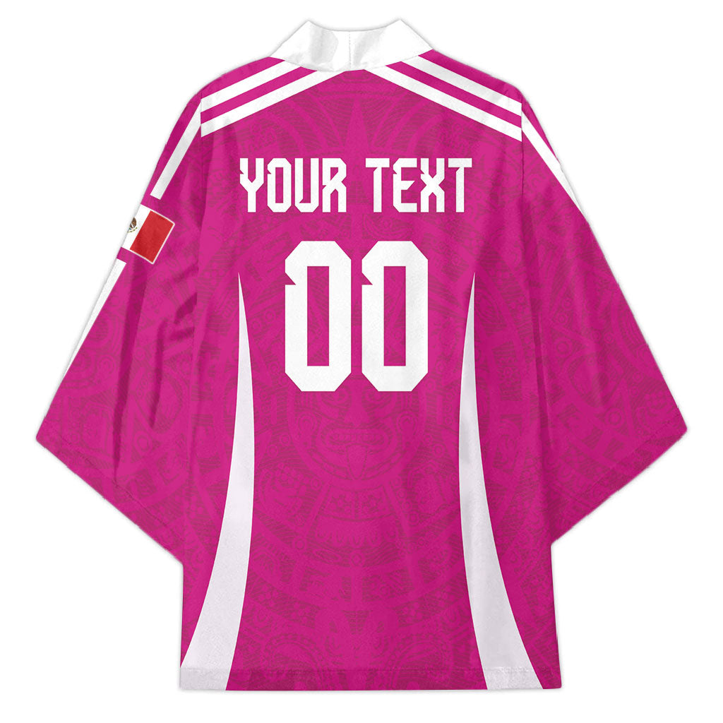 Custom Mexico 2026 Football Pink Kimono Golden Eagle Victory