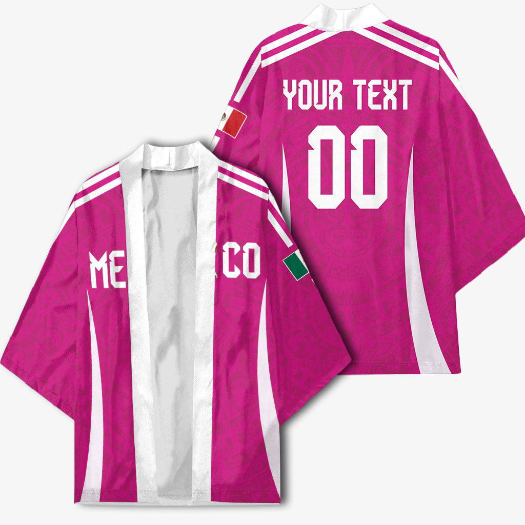 Custom Mexico 2026 Football Pink Kimono Golden Eagle Victory