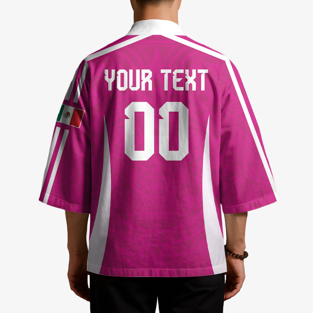 Custom Mexico 2026 Football Pink Kimono Golden Eagle Victory
