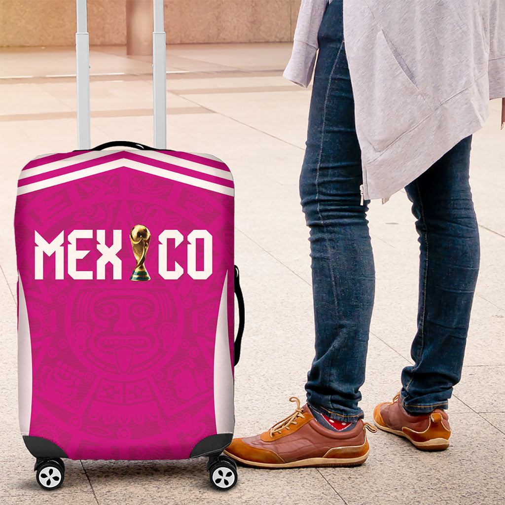 Mexico 2026 Football Pink Luggage Cover Golden Eagle Victory