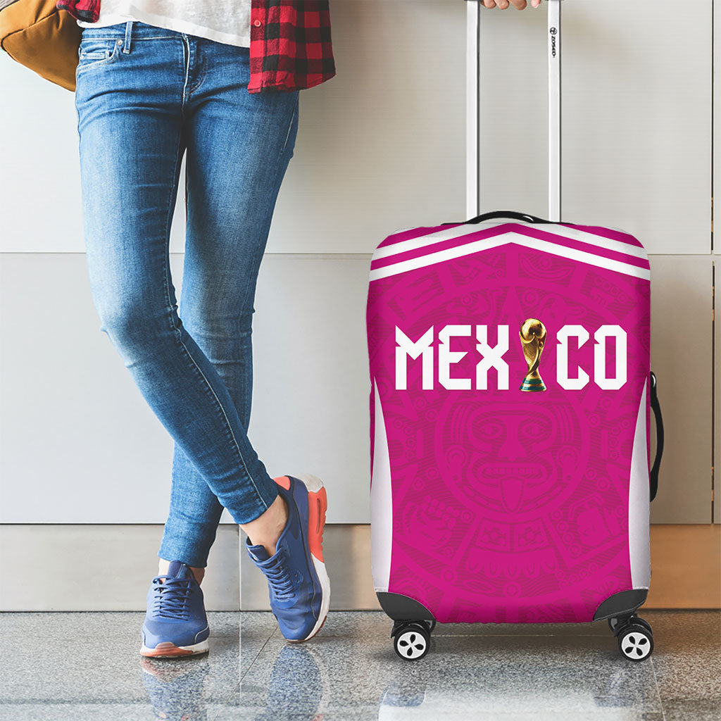 Mexico 2026 Football Pink Luggage Cover Golden Eagle Victory