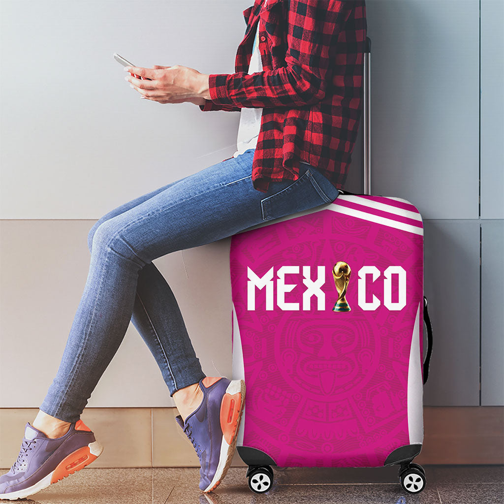 Mexico 2026 Football Pink Luggage Cover Golden Eagle Victory