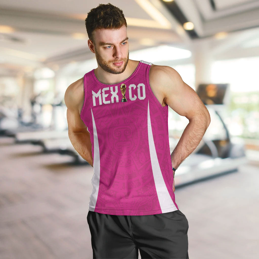 Custom Mexico 2026 Football Pink Men Tank Top Golden Eagle Victory