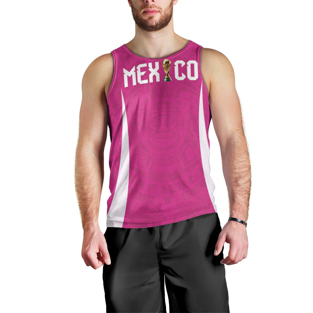 Custom Mexico 2026 Football Pink Men Tank Top Golden Eagle Victory