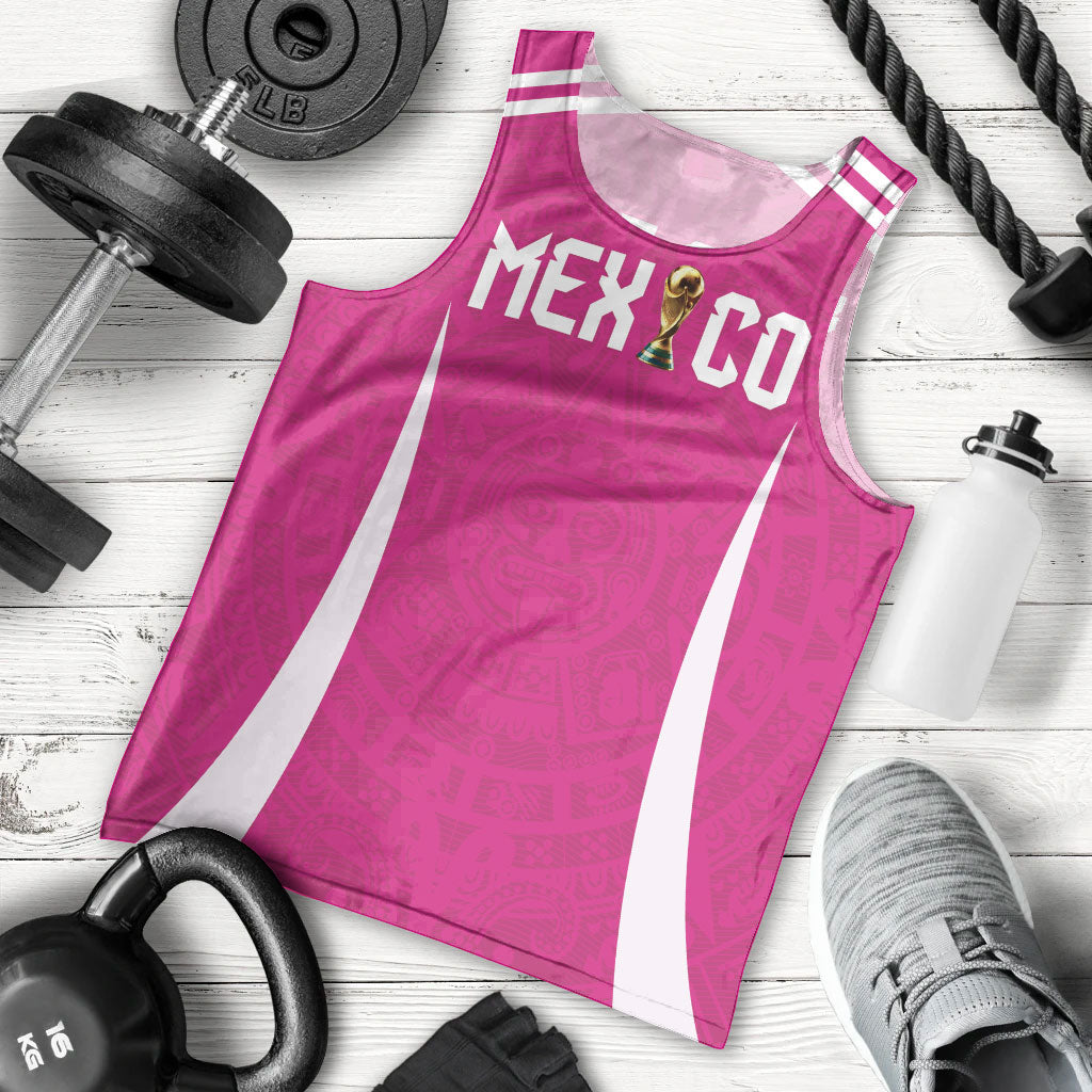 Custom Mexico 2026 Football Pink Men Tank Top Golden Eagle Victory