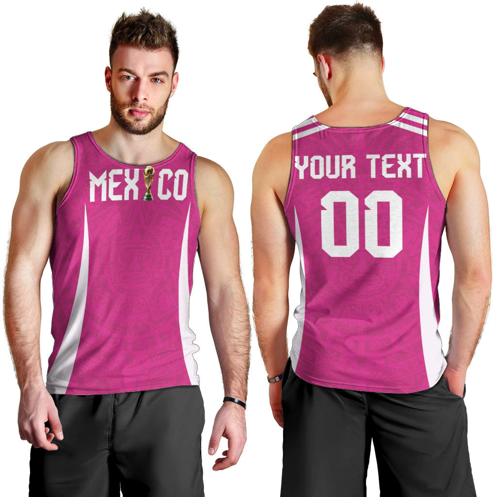 Custom Mexico 2026 Football Pink Men Tank Top Golden Eagle Victory