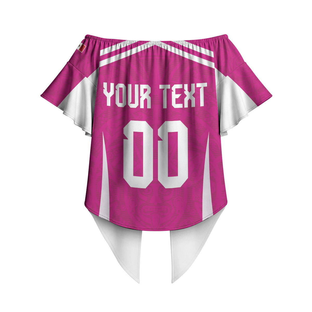 Custom Mexico 2026 Football Pink Off Shoulder Wrap Waist Top Golden Eagle Victory