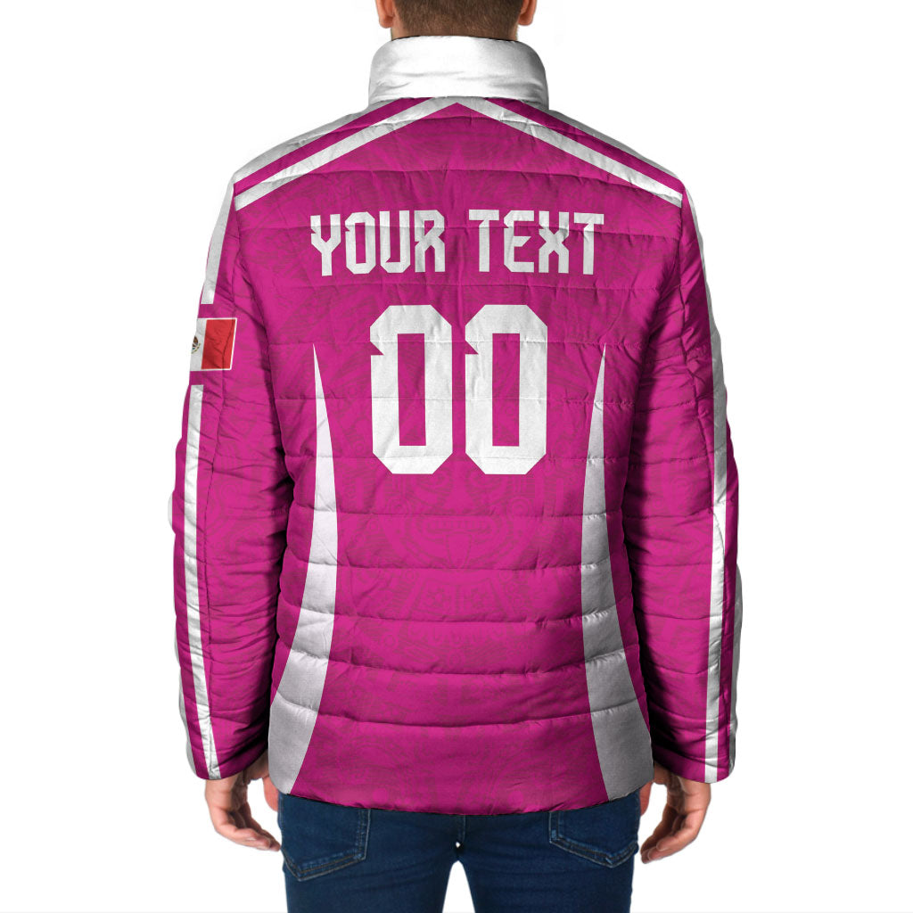 Custom Mexico 2026 Football Pink Padded Jacket Golden Eagle Victory