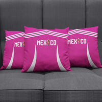 Mexico 2026 Football Pink Pillow Cover Golden Eagle Victory