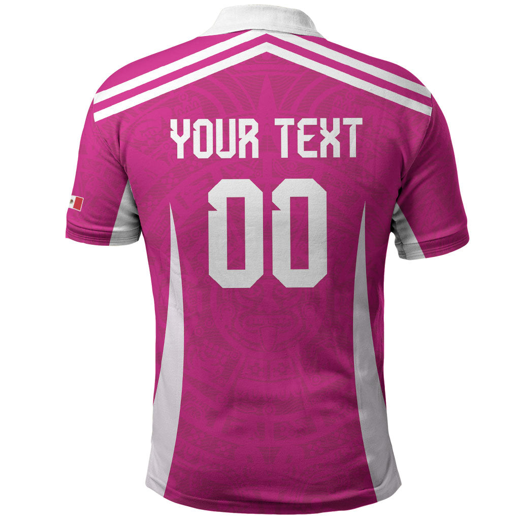 Custom Mexico 2026 Football Pink Polo Shirt Golden Eagle Victory