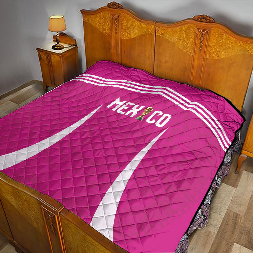 Mexico 2026 Football Pink Quilt Golden Eagle Victory