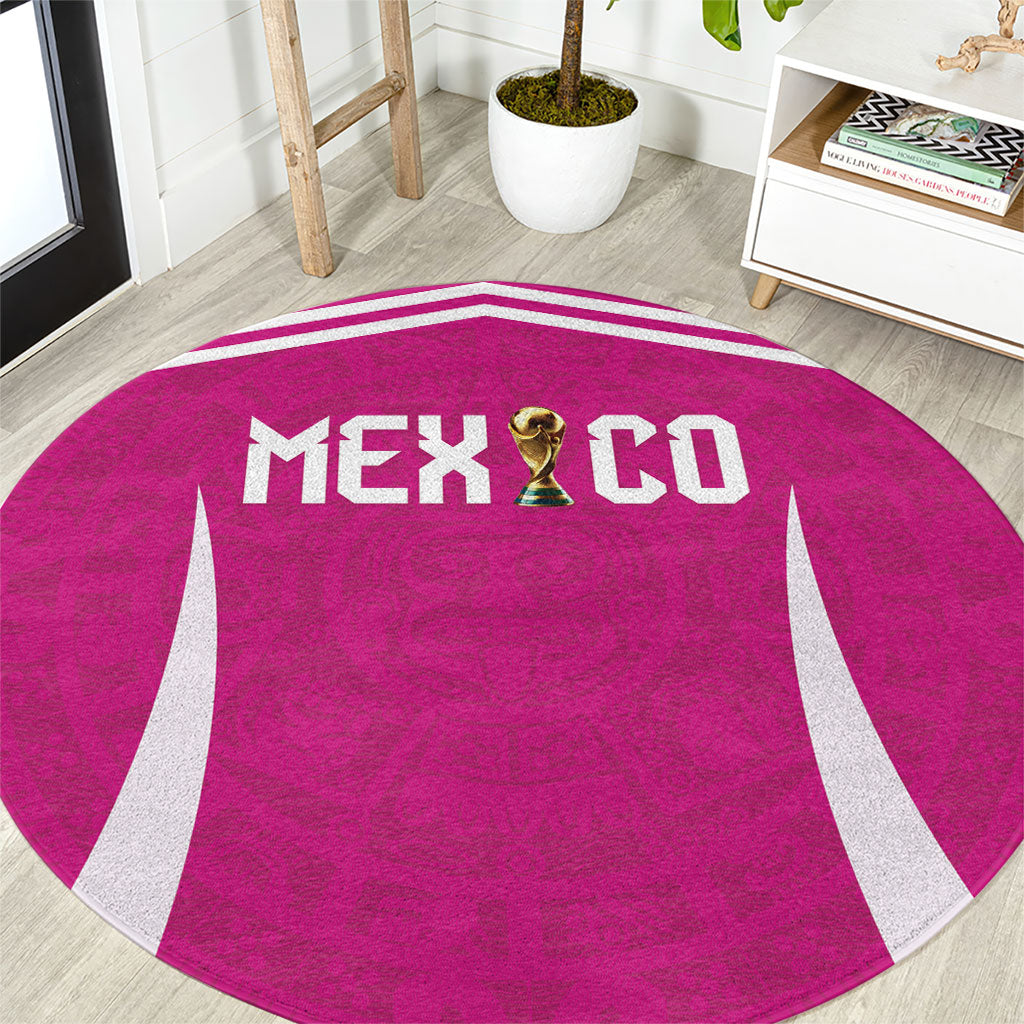 Mexico 2026 Football Pink Round Carpet Golden Eagle Victory