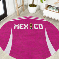 Mexico 2026 Football Pink Round Carpet Golden Eagle Victory