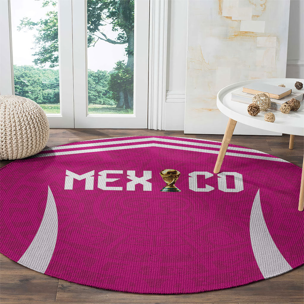 Mexico 2026 Football Pink Round Carpet Golden Eagle Victory
