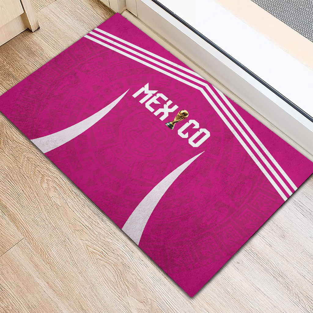 Mexico 2026 Football Pink Rubber Doormat Golden Eagle Victory