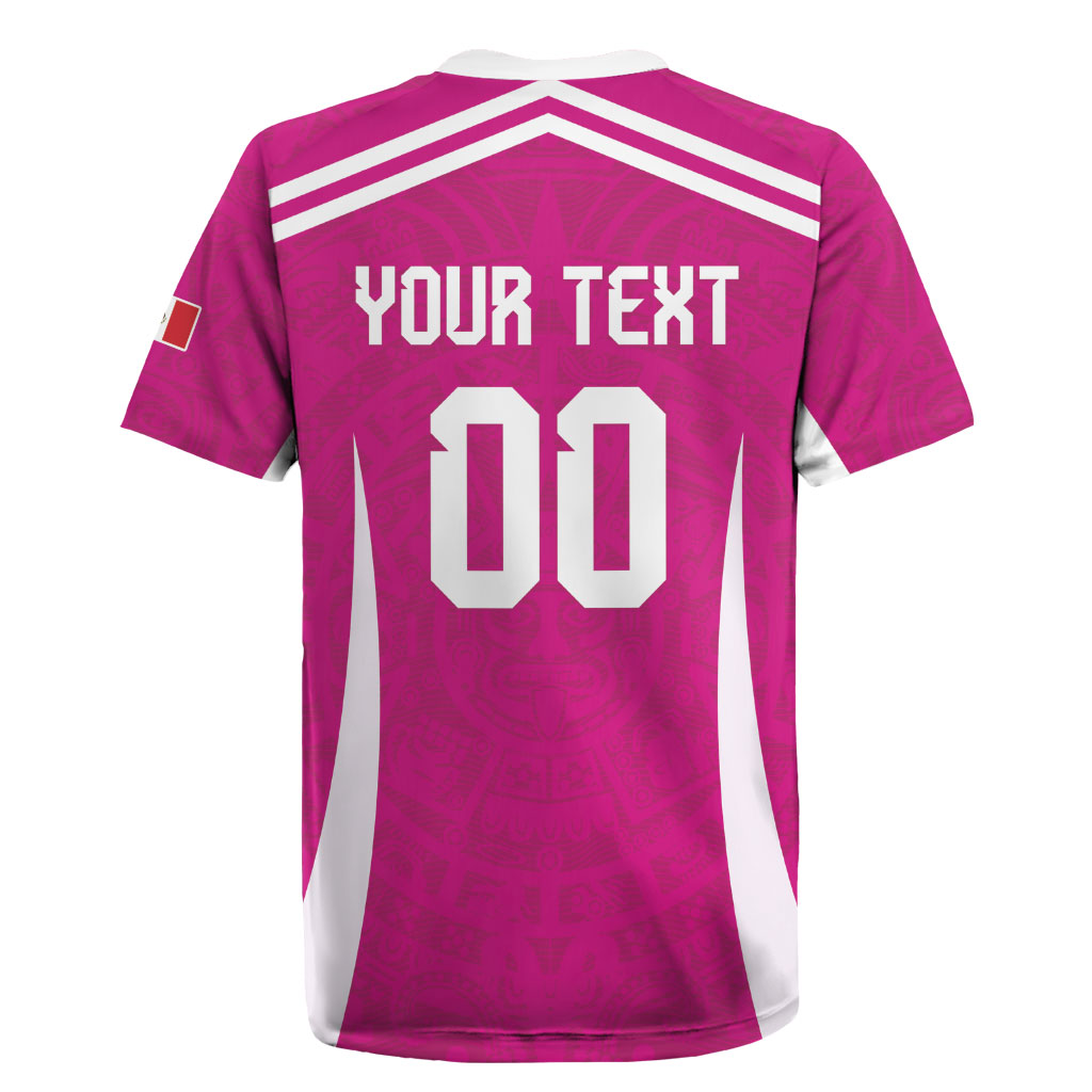 Custom Mexico 2026 Football Pink Rugby Jersey Golden Eagle Victory