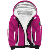 Custom Mexico 2026 Football Pink Sherpa Hoodie Golden Eagle Victory