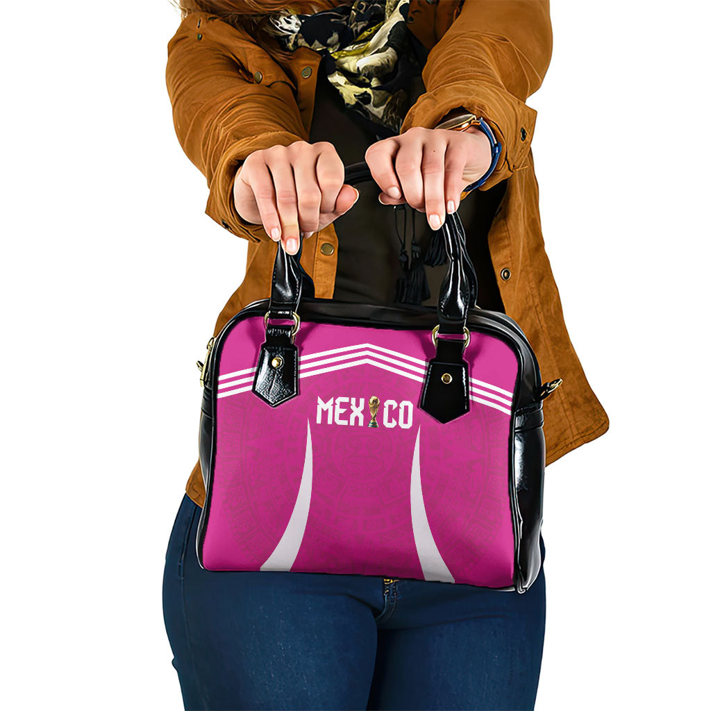Mexico 2026 Football Pink Shoulder Handbag Golden Eagle Victory