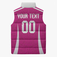 Custom Mexico 2026 Football Pink Sleeveless Puffer Jacket Golden Eagle Victory