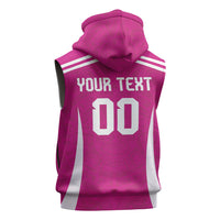 Custom Mexico 2026 Football Pink Sleeveless Zip Hoodie Golden Eagle Victory