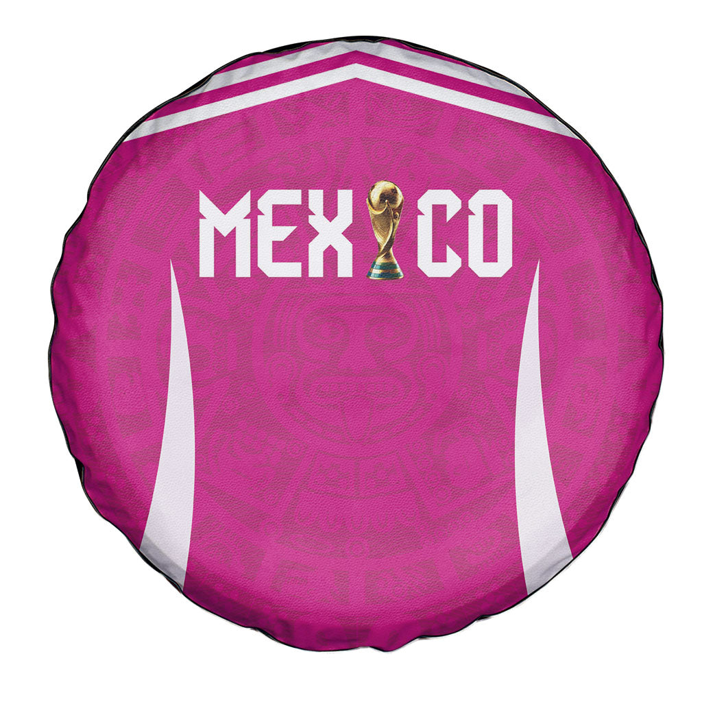 Mexico 2026 Football Pink Spare Tire Cover Golden Eagle Victory