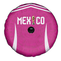 Mexico 2026 Football Pink Spare Tire Cover Golden Eagle Victory