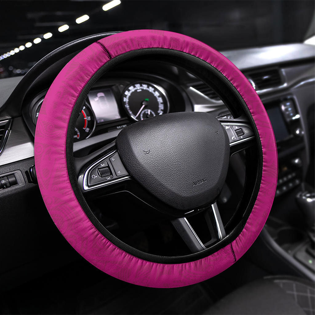 Mexico 2026 Football Pink Steering Wheel Cover Golden Eagle Victory