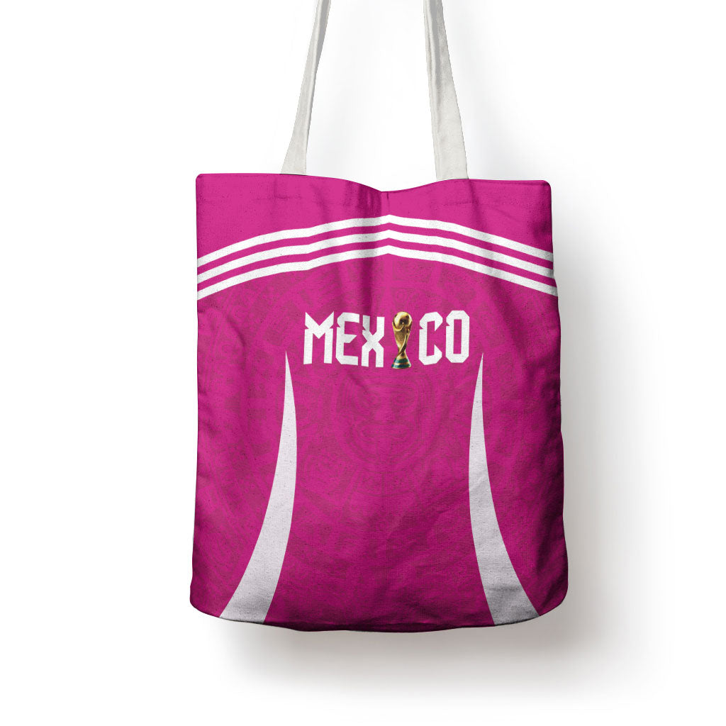 Mexico 2026 Football Pink Tote Bag Golden Eagle Victory