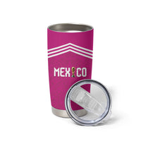 Custom Mexico 2026 Football Pink Tumbler Cup Golden Eagle Victory