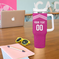 Custom Mexico 2026 Football Pink Tumbler With Handle Golden Eagle Victory
