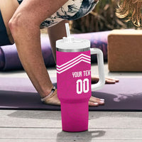 Custom Mexico 2026 Football Pink Tumbler With Handle Golden Eagle Victory