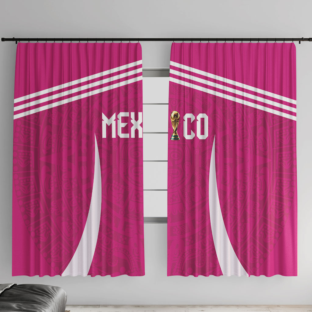 Mexico 2026 Football Pink Window Curtain Golden Eagle Victory