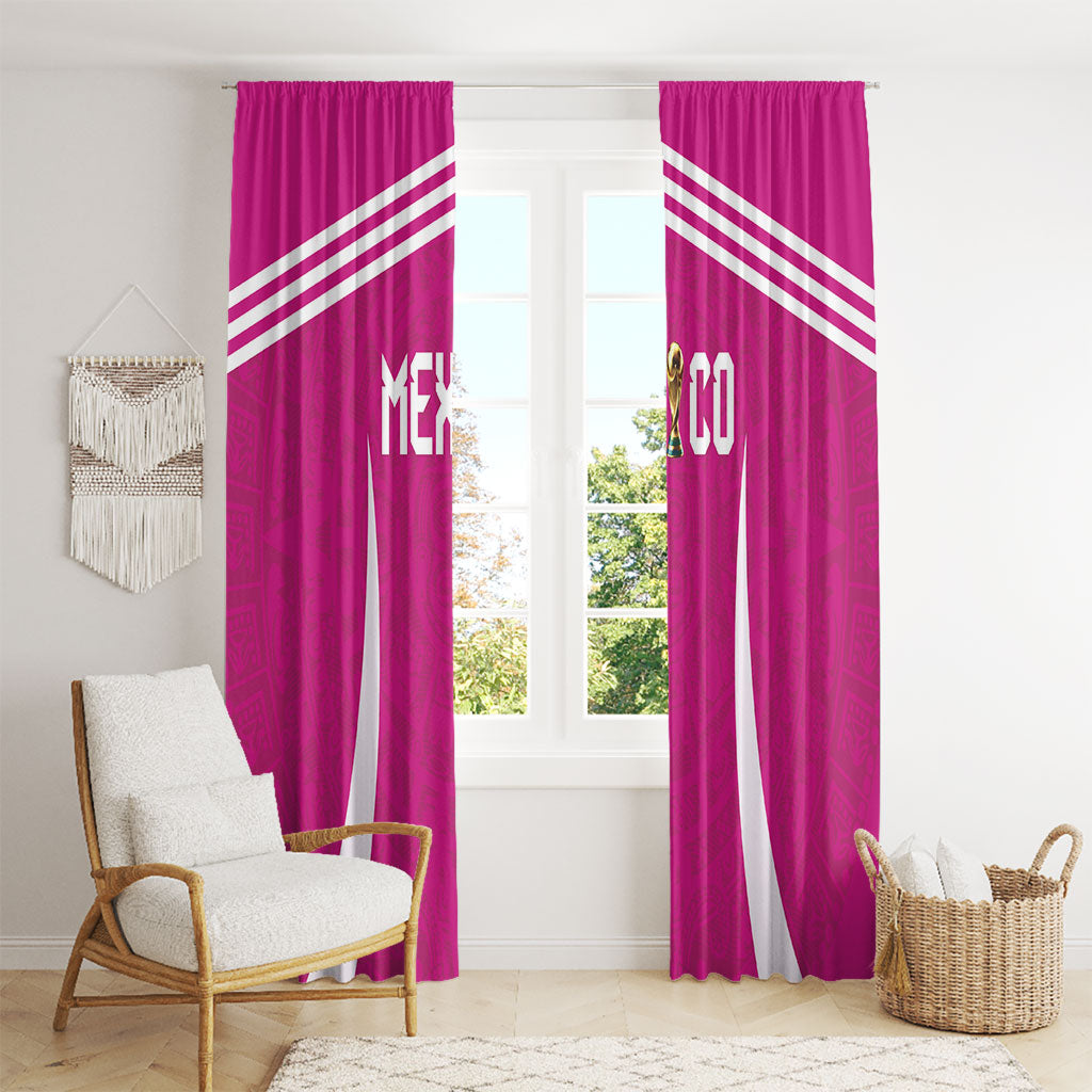 Mexico 2026 Football Pink Window Curtain Golden Eagle Victory