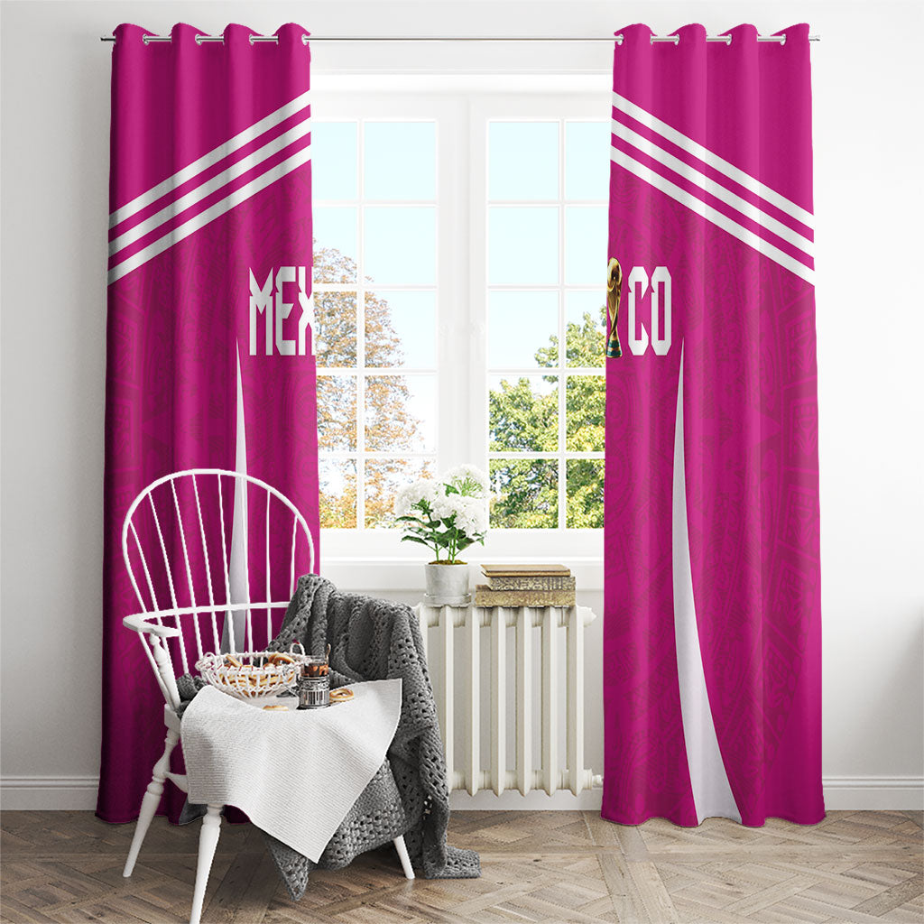 Mexico 2026 Football Pink Window Curtain Golden Eagle Victory