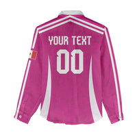 Custom Mexico 2026 Football Pink Women Casual Shirt Golden Eagle Victory