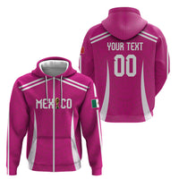 Custom Mexico 2026 Football Pink Zip Hoodie Golden Eagle Victory