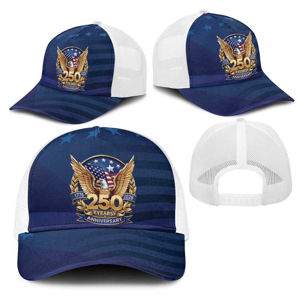 USA 250th Anniversary Mesh Trucker Cap United State 1776-2026