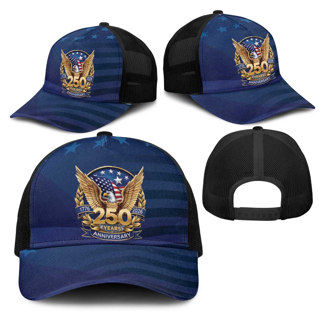 USA 250th Anniversary Mesh Trucker Cap United State 1776-2026