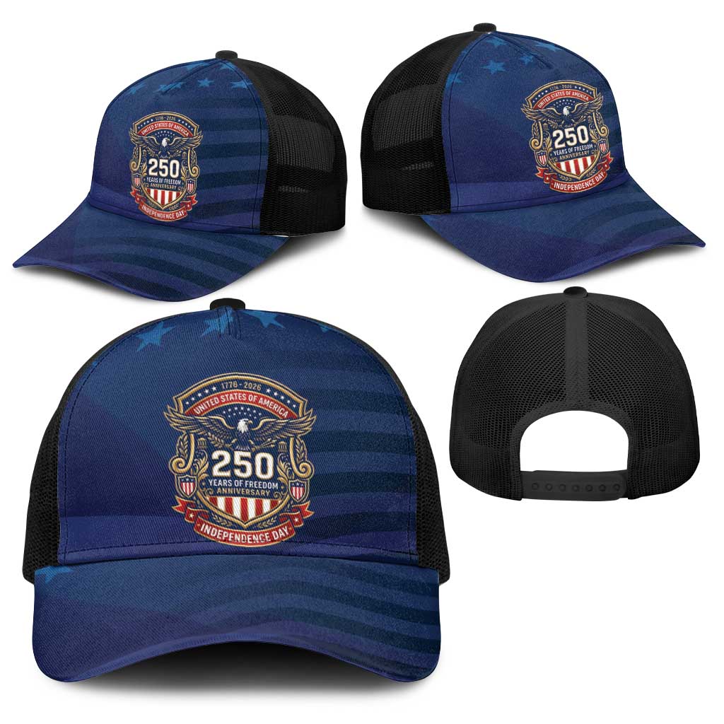 USA 250 Years Of Freedom Baseball Net Cap Happy Independence Day 2026
