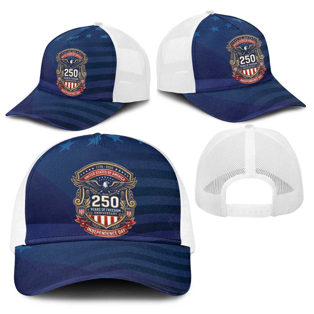 USA 250 Years Of Freedom Baseball Net Cap Happy Independence Day 2026