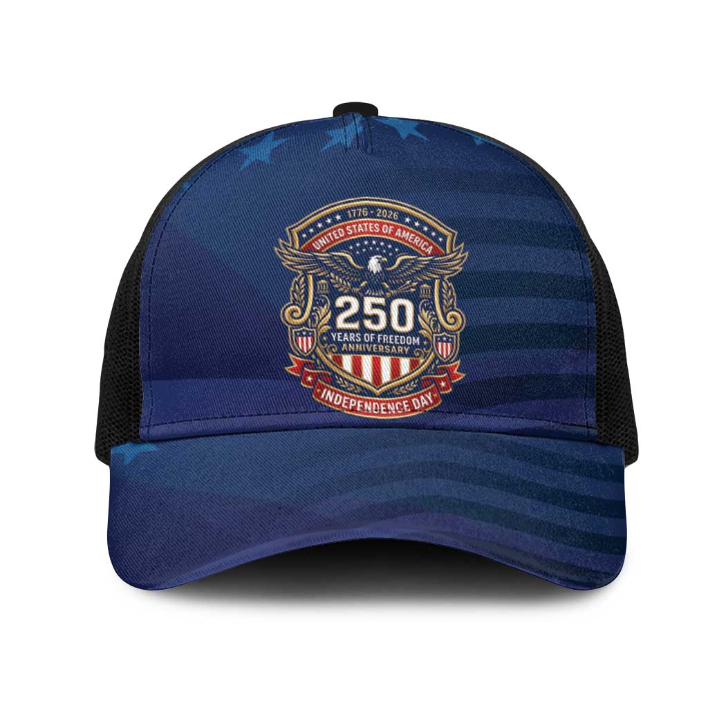 USA 250 Years Of Freedom Mesh Trucker Cap Happy Independence Day 2026