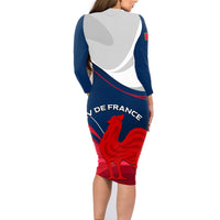 France Rugby Family Matching Long Sleeve Bodycon Dress and Hawaiian Shirt XV de France 2023 World Cup - Wonder Print Shop