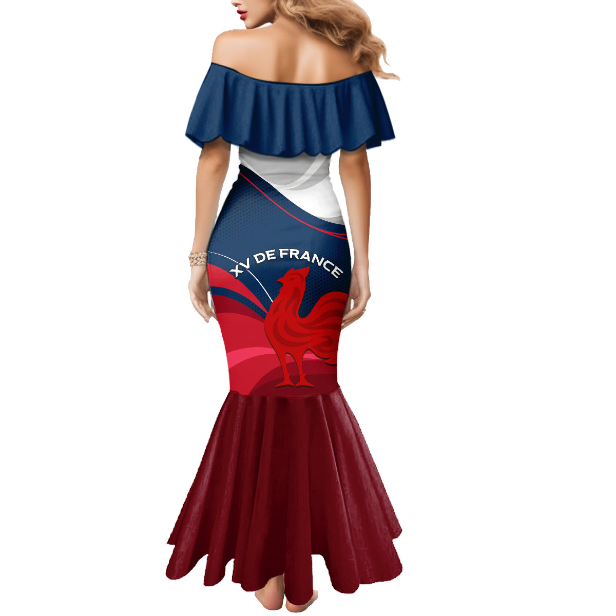 France Rugby Family Matching Mermaid Dress and Hawaiian Shirt XV de France 2023 World Cup - Wonder Print Shop