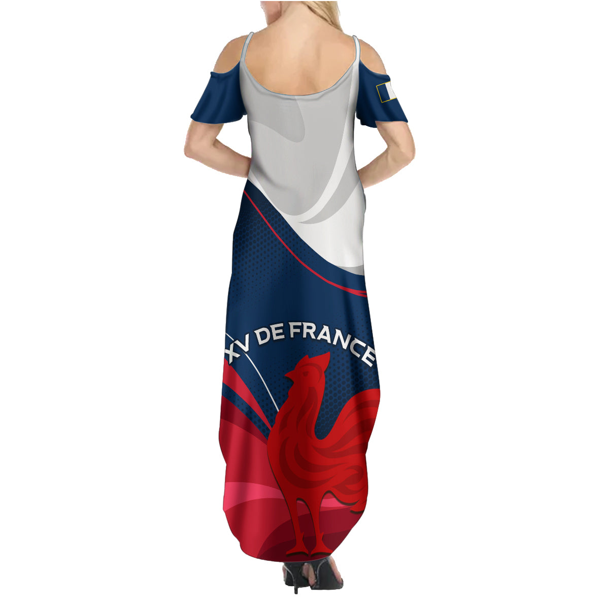 France Rugby Family Matching Summer Maxi Dress and Hawaiian Shirt XV de France 2023 World Cup - Wonder Print Shop