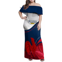 Custom France Rugby Family Matching Off Shoulder Maxi Dress and Hawaiian Shirt XV de France 2023 World Cup - Wonder Print Shop