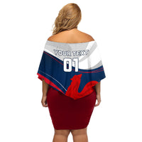 Custom France Rugby Family Matching Off Shoulder Short Dress and Hawaiian Shirt XV de France 2023 World Cup - Wonder Print Shop