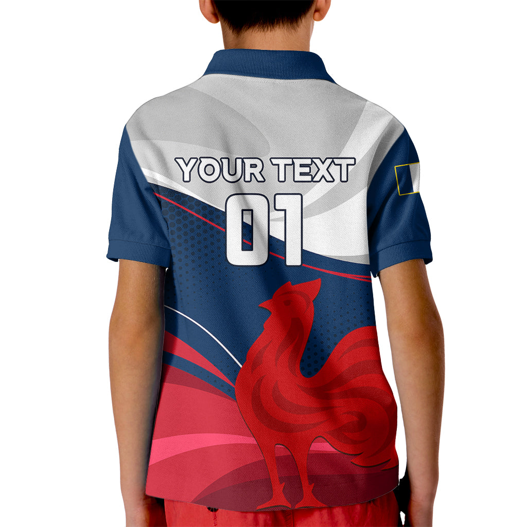 Custom France Rugby Kid Polo Shirt XV de France 2023 World Cup - Wonder Print Shop