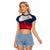 Custom France Rugby Raglan Cropped T Shirt XV de France 2023 World Cup - Wonder Print Shop