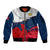 Custom France Rugby Sleeve Zip Bomber Jacket XV de France 2023 World Cup - Wonder Print Shop
